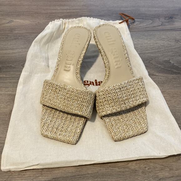 Cult Gaia Women's Ada Sandals Slides Size 37 Tan - Picture 1 of 7